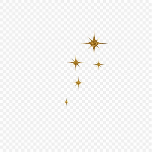 Золотые декоративные звезды для дизайна. Векторный элемент изолированный прозрачный фон . — стоковый вектор