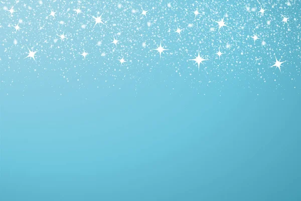 Падающие случайно векторные элементы снега. Синий изолированный фон. Новый год, Рождественская иллюстрация с возможностью наложения . — стоковый вектор