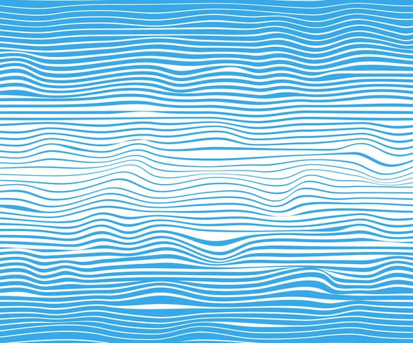 Linhas horizontais abstratas, onda azul, enrolamento. Modelo de ilustração vetorial com a capacidade de sobrepor fundo branco isolado . — Vetor de Stock