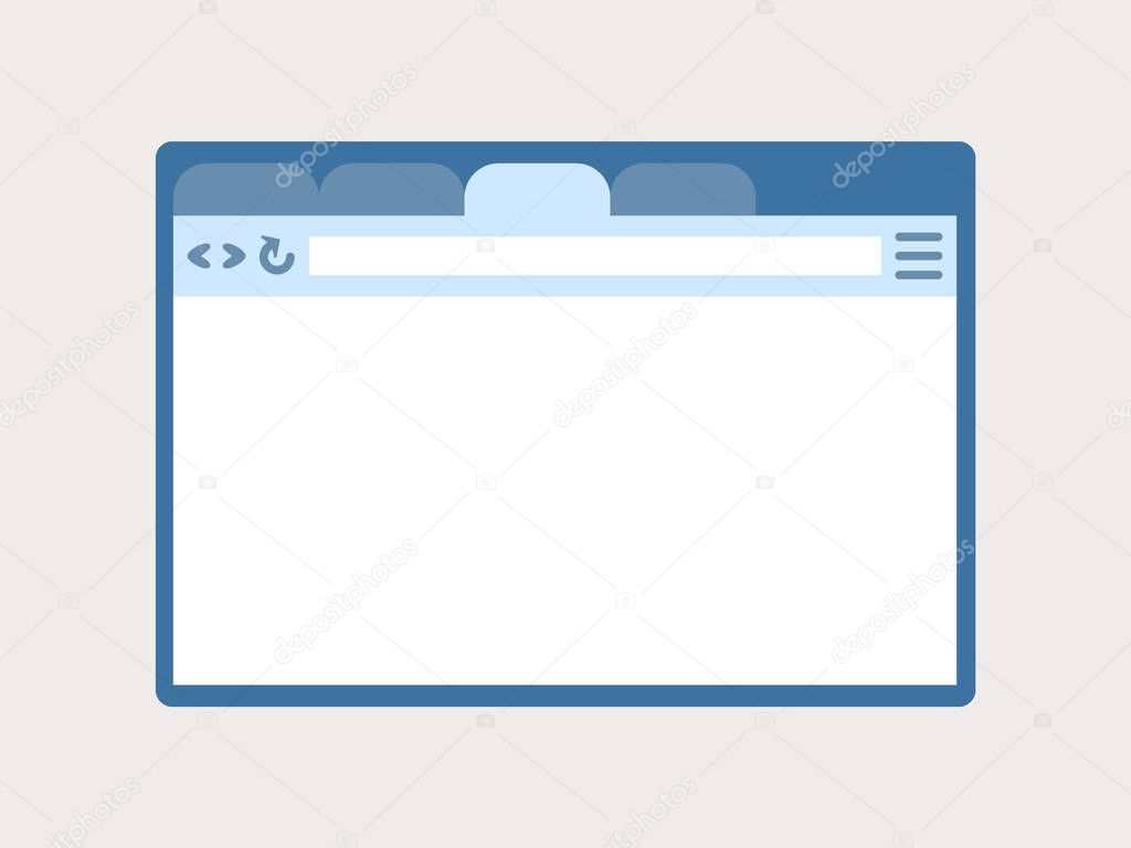 Vector illustration of web browser window, interface. flat style. The concept of social networks, media. Design element isolated background.