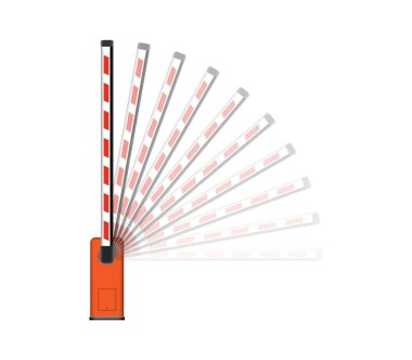 Vektör bariyer otomatik olarak yapılır. Açılış, bariyer yükselterek etkisi. Araban, Park, gerçekçi. Öğe üzerinde ışık arka plan izole.