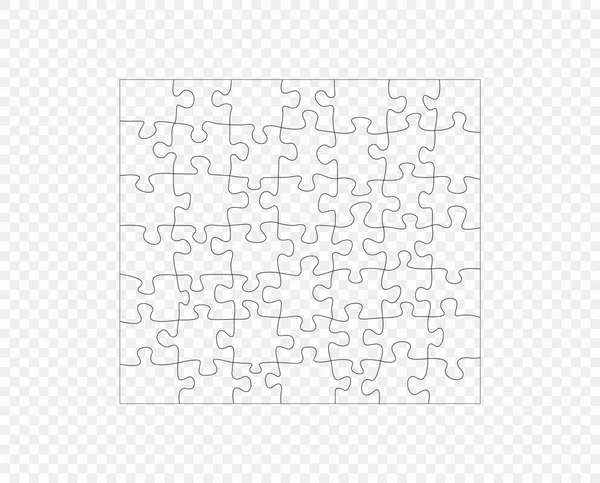 Puzzle, mosaico oscuro contorno. Jigsaw. Patrón vectorial, una silueta. el elemento se aísla sobre un fondo transparente . — Vector de stock