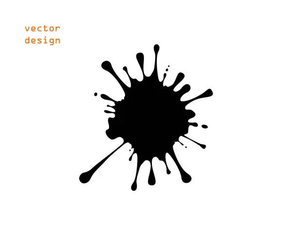 Vektor schwarzer Tintenfleck oder Farbe, Spritzer. das Objekt auf einem isolierten hellen Hintergrund. — Stockvektor