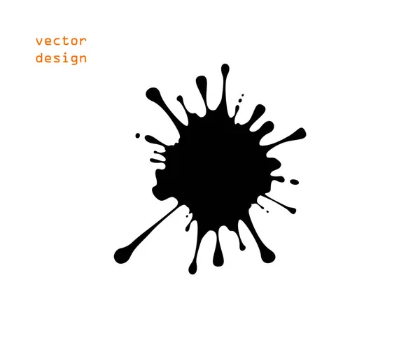 ベクトル黒インクの染みや塗料、水しぶき。孤立した明るい背景上のオブジェクト. — ストックベクタ