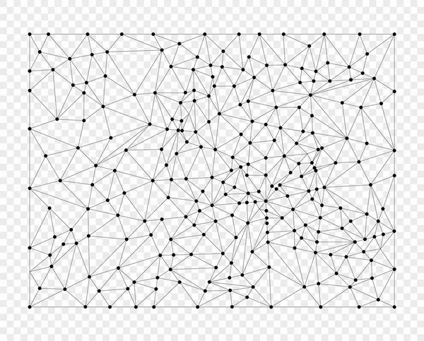 Polygon lines with points, grid. Overlay element. Vector object isolated on a light background. — Stock Vector