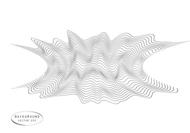 Dalgalı hacim dışbüvek çizgilerin soyut dekor. Gri sargı, yardım dalgası. Hafif bir arka plan da yalıtılmış bindirme yeteneği ile vektör nesne şablonu.