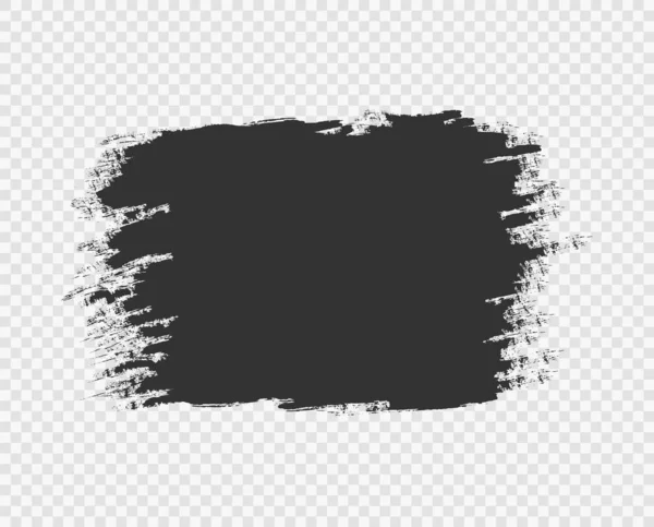 Pincel preto traço e textura. Fundo de grunge. Moldura preta, travessão para texto, banner. Elemento de projeto vetorial isolado no fundo de luz . — Vetor de Stock