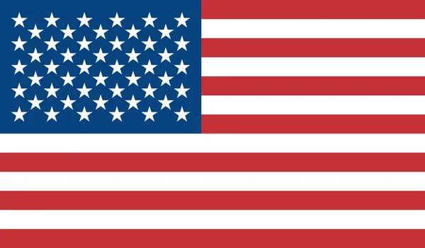 Az Amerikai Egyesült Államok zászlója színes. Vektor színes zászló az USA-ban. Kék, piros, fehér. Objektumelkülönített háttér. — Stock Vector