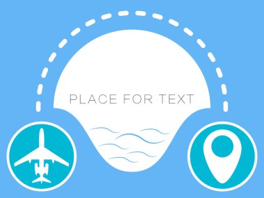 Düzlem vektör simgesi, noktalı çizgi, yol haritası. Metin için yerleştirin. Bir afiş, bir poster Illustration.