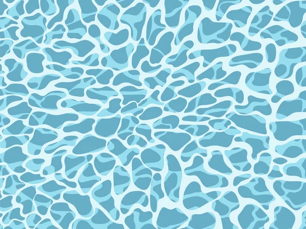 L'eau est bleue de la mer, de la rivière ou de la piscine, avec des ondulations brillantes. Modèle d'illustration vectorielle, bannière, affiche . — Image vectorielle
