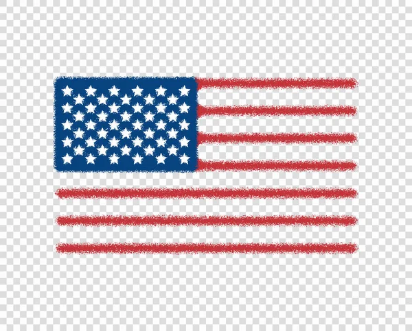 Absztrakt Egyesült Államok zászló festett. Zaj. Vector Art Design, modern, USA zászló, ikonra. Elszigetelt átlátszó háttér. — Stock Vector