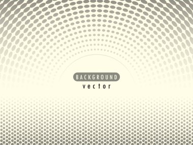 Vektör soyut radyal Retro yarı ton noktalar. Bindirme başlıkında öğe. Siyah noktalar, hafif izole arka planda daireler.