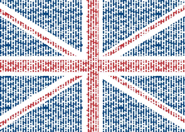 A bandeira da Grã-Bretanha é abstrata. Bandeira cor do Reino Unido em estilo halfton, linhas arredondadas. Ilustração vetorial . —  Vetores de Stock