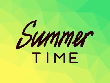 Çokgen arka planda yaz saati, sarı, yeşil