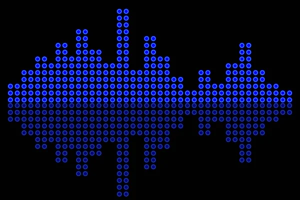 Siyah bir zemin üzerine mavi ekolayzır