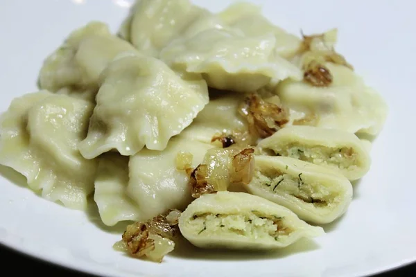 Dumplings Con Patata Cebolla —  Fotos de Stock