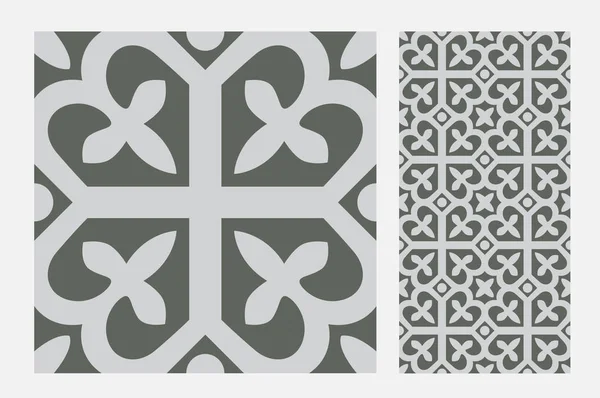 Vintage Fliesen Portugiesische Muster Antikes Nahtloses Design Vektorillustration — Stockvektor