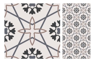 fayans Portekizce desenler vektör çizim vintage sorunsuz tasarımında antika