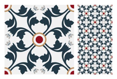fayans Portekizce desenler vektör çizim vintage sorunsuz tasarımında antika