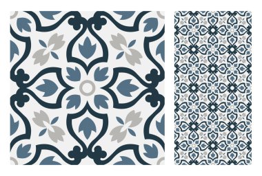 Portekiz kiremitleri Vektör illüstrasyonunda antika, pürüzsüz tasarım