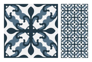 Portekiz kiremitleri Vektör illüstrasyonunda antika, pürüzsüz tasarım