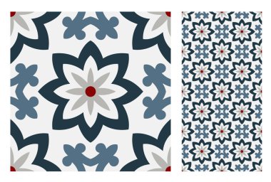 Portekiz kiremitleri Vektör illüstrasyonunda antika, pürüzsüz tasarım