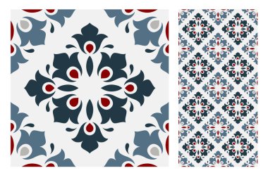 Portekiz kiremitleri Vektör illüstrasyonunda antika, pürüzsüz tasarım