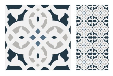 Portekiz kiremitleri Vektör illüstrasyonunda antika, pürüzsüz tasarım