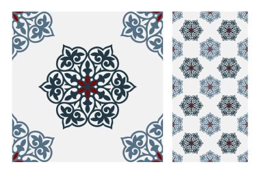 Portekiz kiremitleri Vektör illüstrasyonunda antika, pürüzsüz tasarım