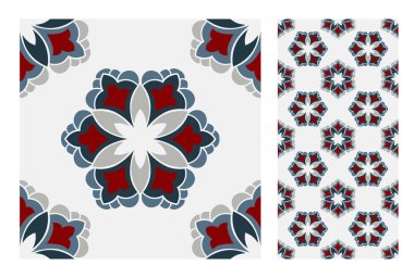 Portekiz kiremitleri Vektör illüstrasyonunda antika, pürüzsüz tasarım