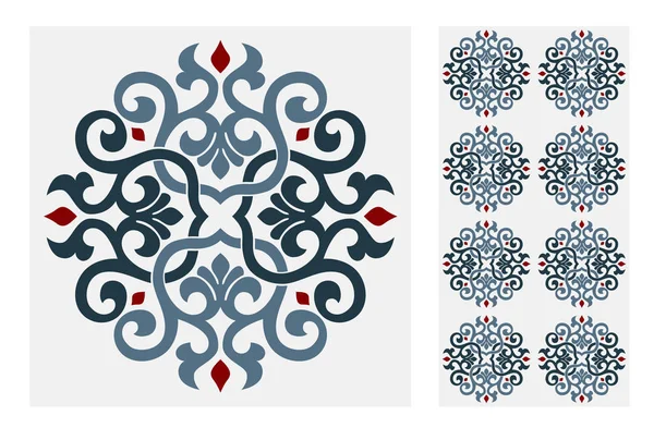 Carreaux Motifs Portugais Design Antique Sans Couture Dans Illustration Vectorielle — Image vectorielle