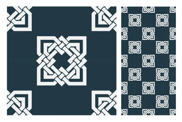 Carreaux Motifs Portugais Design Antique Sans Couture Dans Illustration Vectorielle — Image vectorielle