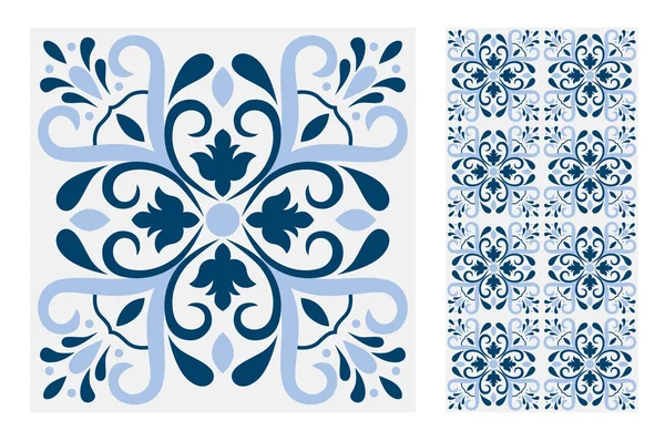 fayans Portekizce desenler vektör çizim vintage sorunsuz tasarımında antika