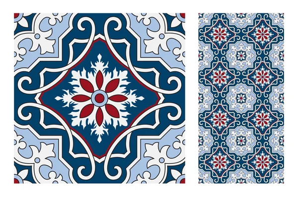 fayans Portekizce desenler vektör çizim vintage sorunsuz tasarımında antika