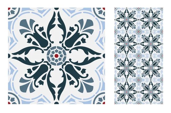 fayans Portekizce desenler vektör çizim vintage sorunsuz tasarımında antika