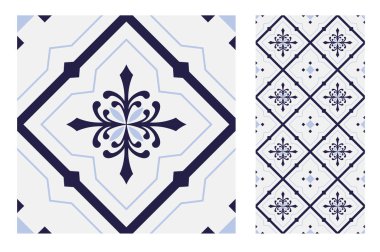 Portekiz kiremitleri Vektör illüstrasyonunda antika, pürüzsüz tasarım