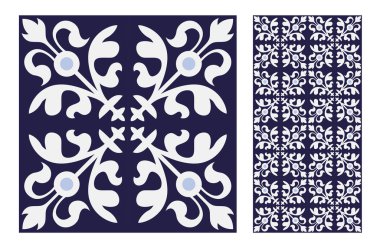 Portekiz kiremitleri Vektör illüstrasyonunda antika, pürüzsüz tasarım