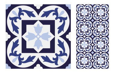 Portekiz kiremitleri Vektör illüstrasyonunda antika, pürüzsüz tasarım