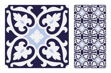 Portekiz kiremitleri Vektör illüstrasyonunda antika, pürüzsüz tasarım