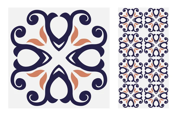 老式瓷砖葡萄牙模式古董无缝设计在矢量插画中的实现 — 图库矢量图片