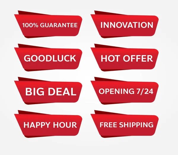 Rood Banner Promotie Tag Ontwerp Voor Marketing — Stockvector