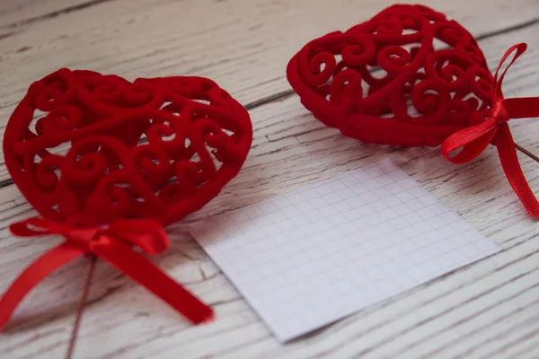 Романтические Красные Сердца День Святого Валентина — стоковое фото