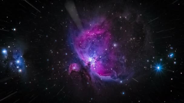 Flying through star fields in space. purple — Stock Video