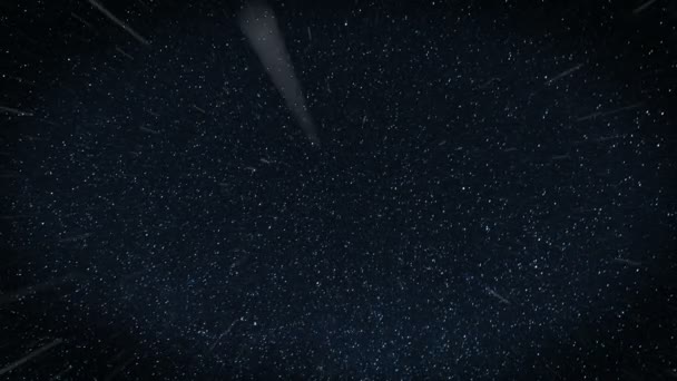Volare attraverso campi stellari nello spazio. buio — Video Stock