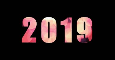 Tatil havai fişek mutlu yeni yıl metin animasyonu 4k