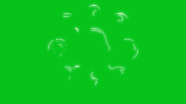 白い緑画面のアルファ チャネル企業背景と抽象的な要素のインフォ グラフィック 4 k — ストック動画