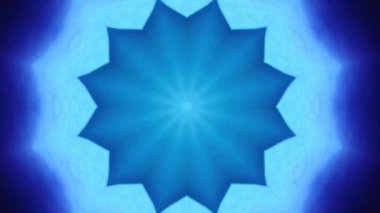 Hipnotik caleidoscope soyut desen hareket arkaplanı - mavi yıldız deseni