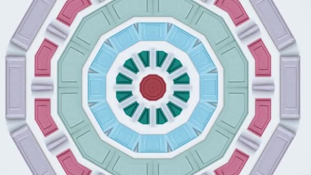 Caleidoscopio hipnótico patrón abstracto movimiento fondo - patrón brillante — Vídeo de stock