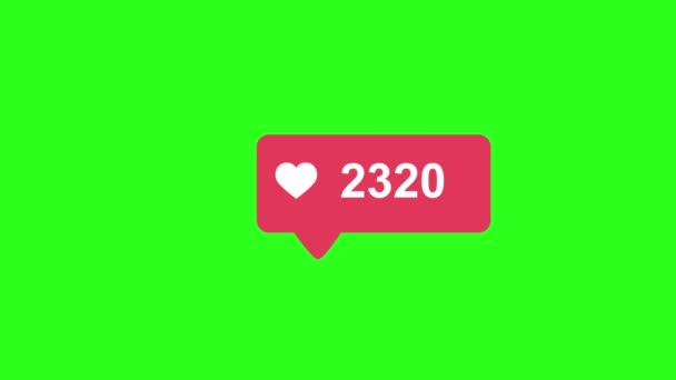 Vlak ontwerp zoals 4K social media zoals teller, toont klikken in de tijd op een groene achtergrond — Stockvideo