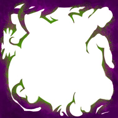 Uğursuz ağaçlar ile yeşil mor bir çerçevedir. Cadılar Bayramı. Şube ve kökleri.